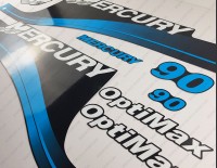 Mercury 90HP Optimax Saltwater Outboard Decal Kit BLUE
